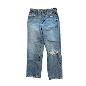 Madewell Women's Classic Straight Medium Wash Ripped Jeans Size 27